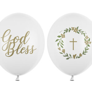 balony na Komunię Świętą, balony na Chrzest Święty, białe balony do dekoracji