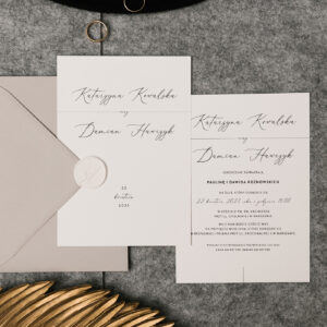 stylowe zaproszenia ślubne minimalistyczne, zaproszenia na wesele typograficzne na rok 2024