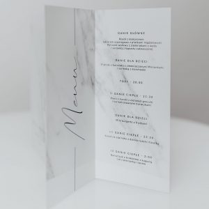 menu ślubne marmurkowe, menu ślubne marmur, menu ślubne otwierane