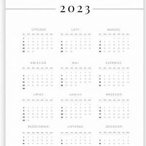 minimalistyczny kalendarz, minimalistyczny kalendarz 2023, prosty kalendarz ścienny