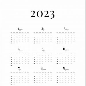 minimalistyczny kalendarz, minimalistyczny kalendarz 2023, prosty kalendarz ścienny