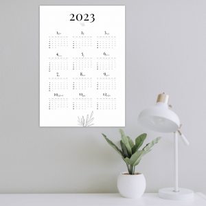 kalendarz ścienny z listkiem, kalendarz na 2023, kalendarz ścienny biurowy