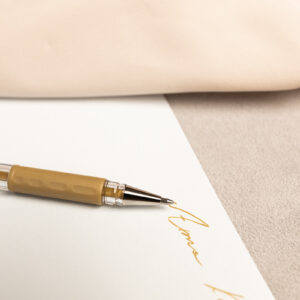złoty długopis do wypisania zaproszeń, złoty długopis do papeterii, złoty długopis do zaproszeń