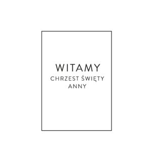 tablica powitalna chrzest swiety