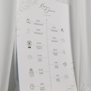 harmonogram wesela boho, plan wesela boho, plan wesela płyta pcv