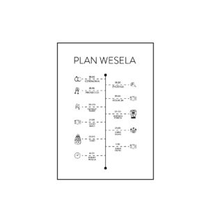 plan wesela plakat, harmonogram wesela, harmonogram przyjęcia