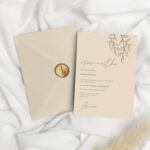 Beżowe zaproszenia na osiemnastkę z listkiem - zdjęcie główne