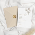 Zaproszenia urodzinowe z beżowymi listkami boho - zdjęcie główne
