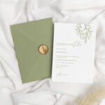 Zaproszenia urodzinowe z zielonymi listkami boho - zdjęcie główne