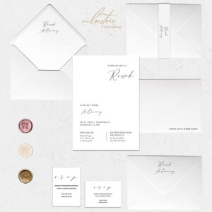 Zaproszenia na roczek minimalistyczne - mockup z dodatkami
