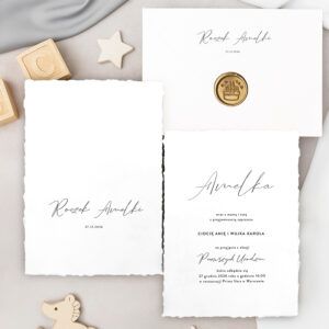 Zaproszenia na roczek z rwanymi bokami - zdjęcie główne