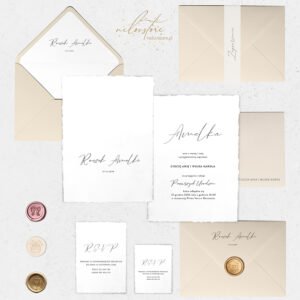 Zaproszenia na roczek z rwanymi bokami - mockup z dodatkami