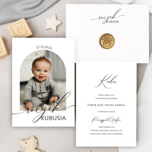 Zaproszenia na roczek ze zdjęciem zaokrąglone - zdjęcie główne