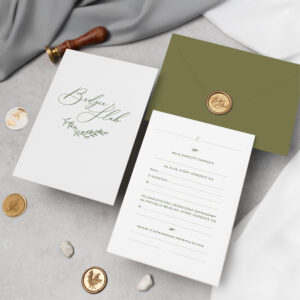 Zaproszenia ślubne do wypisania boho olive - zdjęcie główne