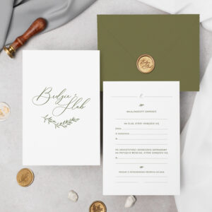 Zaproszenia ślubne do wypisania boho olive - zdjęcie główne