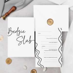 Zaproszenia ślubne do wypisania nowoczesne czarno białe - zdjęcie główne