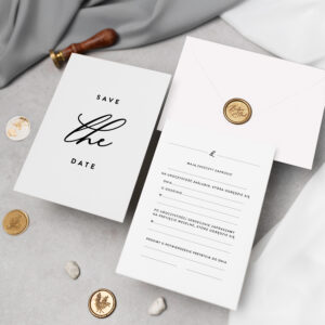 Zaproszenia ślubne do wypisania save the date - zdjęcie główne