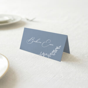 Niebieskie winietki na Komunię Świętą boho z białym zadrukiem - zdjęcie główne