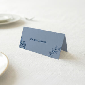 Niebieskie winietki na Komunię Świętą z listkami - zdjęcie główne