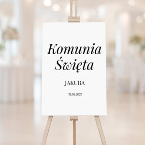 Minimalistyczna tablica plakat powitalna na Komunię Świętą - zdjęcie główne