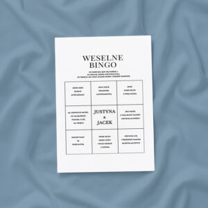 weselne bingo minimalistyczne, bingo weselne, bingo na wesele atrakcja dla gości