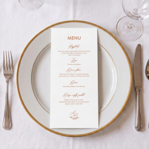 menu weselne boho, menu weselne rustykalne, menu weselne z listkiem