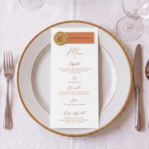 menu weselne boho, menu weselne rustykalne, menu weselne z listkiem