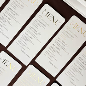 menu na chrzest święty złocone, menu na chrzest święty leżące, menu na chrzest święty