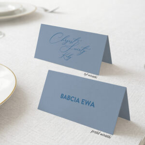 winietki na chrzest święty minimalistyczne niebieskie, proste winietki na chrzest święty, winietki na chrzest eleganckie